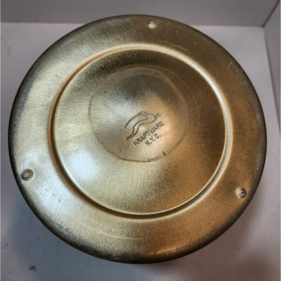 Vintage Kraftware Two-Toned Chrome & Brass Ice Bucket w/Insulated Plastic Lining - Picture 11 of 14